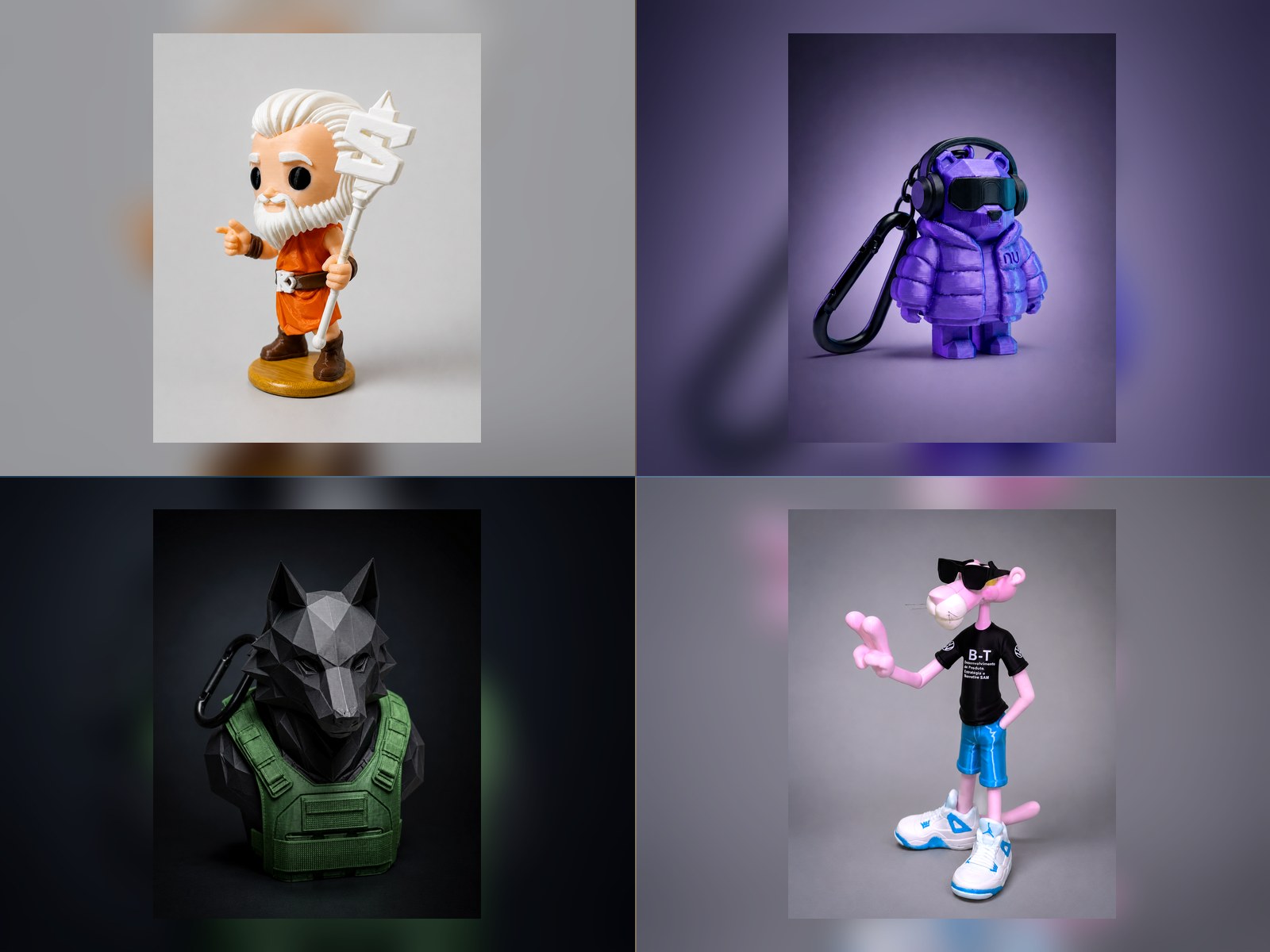 Miniaturas e personagens personalizados em composição editada